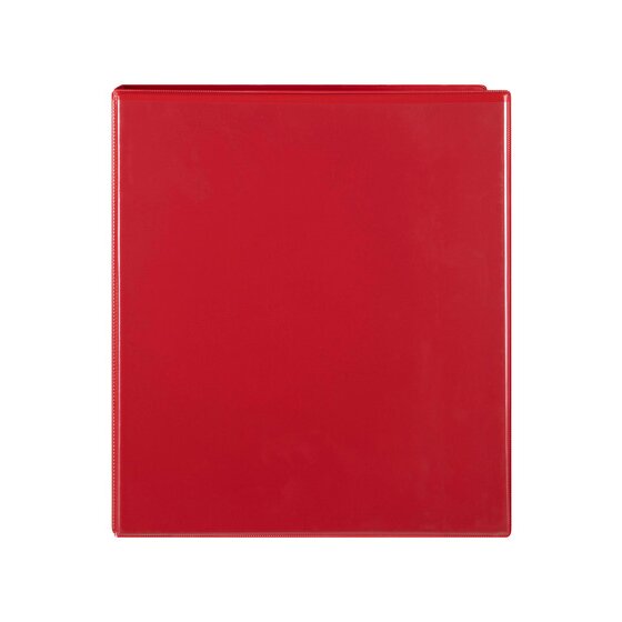 Red Marbig Clearview A4 insert binder seen from the front with the clear cover overlay