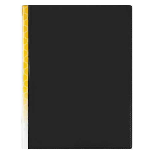 Marbig Clearview 36 Pocket A4 Display Book in black, front cover view showing Clearview insert panel