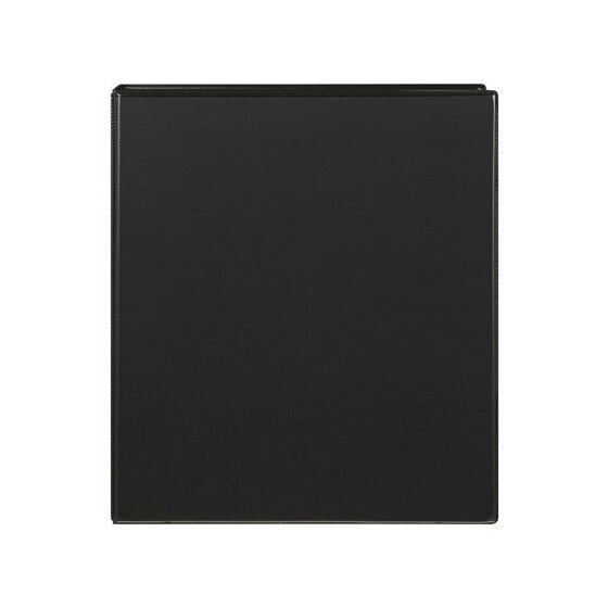 Front of the black Marbig 38mm Clearview insert binder with a clear overlay across the cover