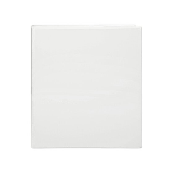 Front cover of a white Marbig Clearview insert binder, a plain white panel under the clear overlay