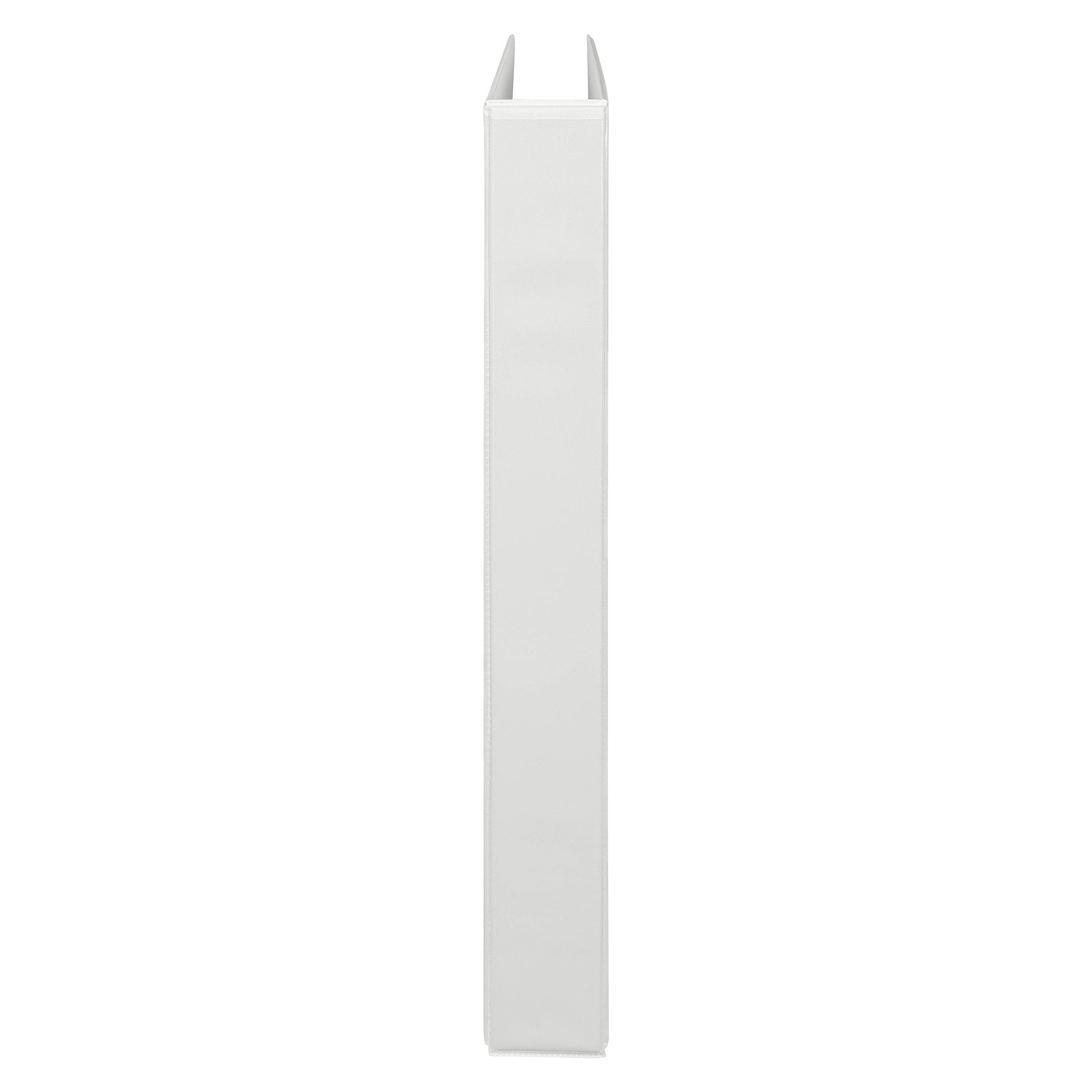 Side profile of the Marbig White A4 Clearview Binder showing its slim 25mm spine, making it ideal for compact filing and shelving systems.