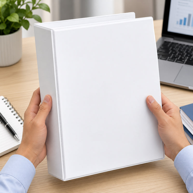 Marbig Clearview Ring Binder A4 50mm 4D White - image 5