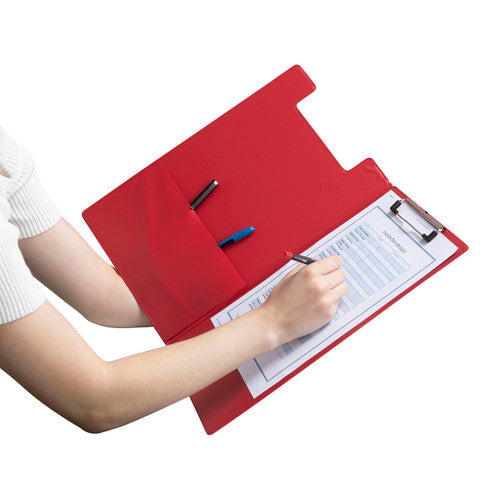 Marbig Clipfolder Polypropylene Foolscap Red