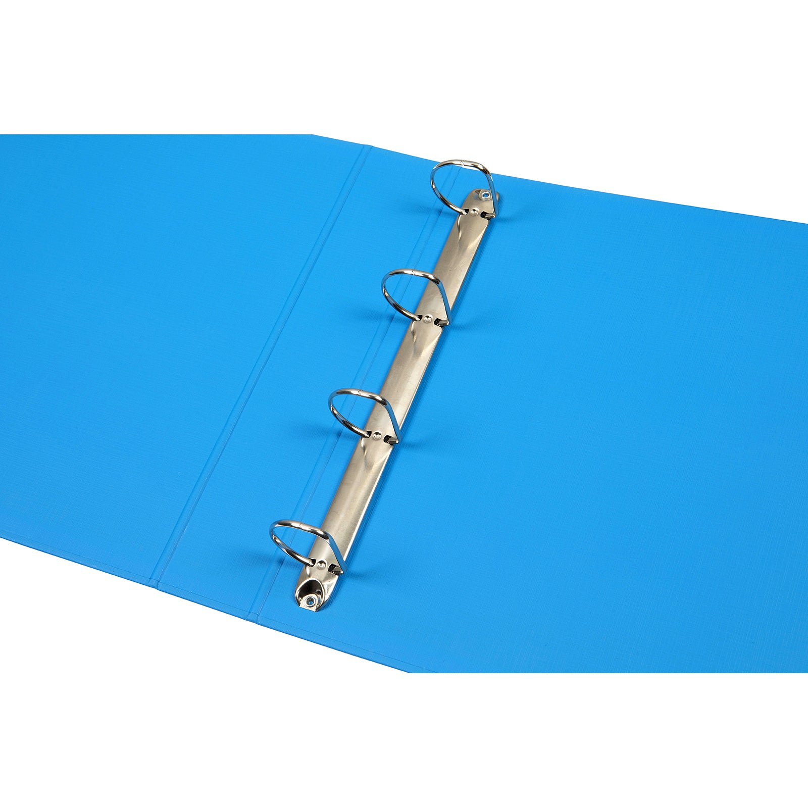 Interior close up of the Marbig Deluxe Binder displaying the robust 38mm 4D metal ring mechanism designed for smooth page turning and secure document retention.