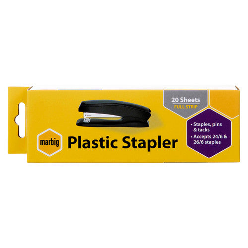Marbig Desktop Full Strip Plastic Stapler Black