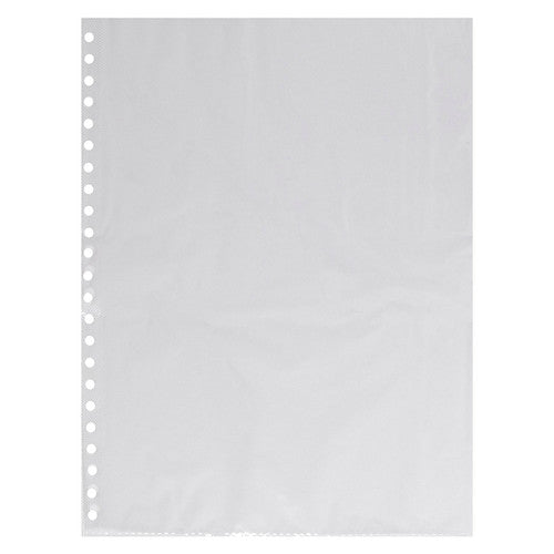 Close-up of clear copysafe A4 refill pockets showing transparency and material quality