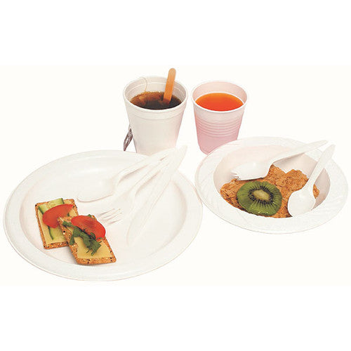Marbig Disposable Plastic Bowl 180mm White Pack of 50