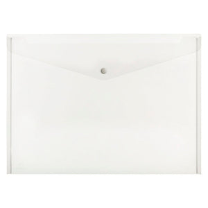 Marbig Doculope A3 clear polypropylene document wallet with button closure on white background