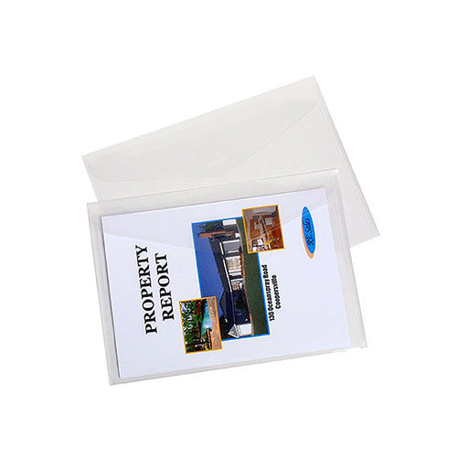 Marbig Document Wallet A4 Clear Pack of 4