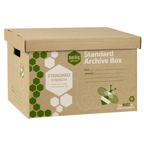 Marbig Enviro Standard Archive Box Brown Pack of 5