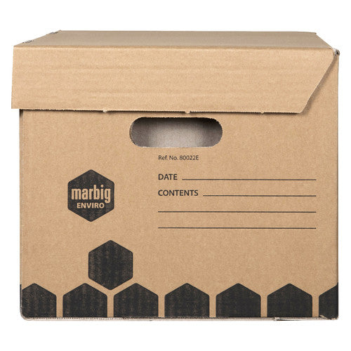 Marbig Enviro Standard Archive Box with Attached Lid Brown Carton of 10