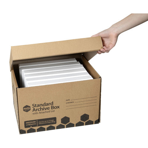 Marbig Enviro Standard Archive Box with Attached Lid Brown Carton of 10