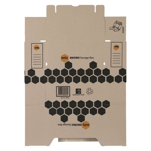 Marbig Enviro Storage Box Brown Carton of 20