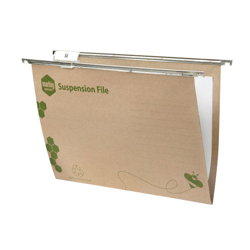 Marbig Enviro Suspension Files Kraft with Tabs and Inserts Pack of 10 - image 1