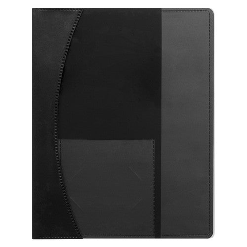 Marbig Premier A4 Flat File in black with clear insert front cover, front view