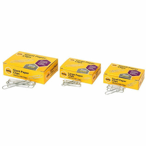 Marbig Giant Paper Clips 50mm Chrome Box of 100 - image 2