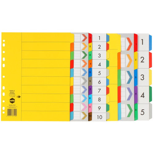 Marbig Indices and Dividers 10 Tab PP A4 Extra Wide Multi Colour - image 2
