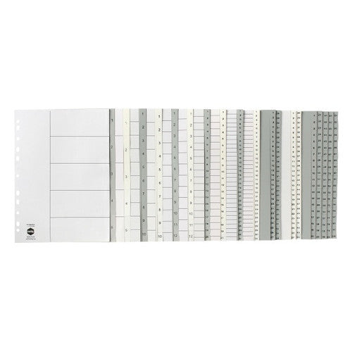 Marbig Indices and Dividers 1-54 Tab PP A4 White