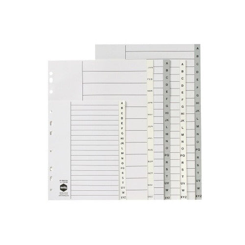 Marbig Indices and Dividers A-Z Tab PP A4 White