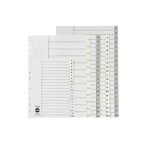 Marbig Indices and Dividers A-Z Tab PP Foolscap Grey