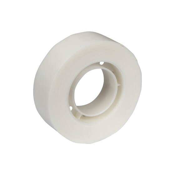 Single frosted roll of Marbig 18mm invisible tape on a white core with holes around the rim