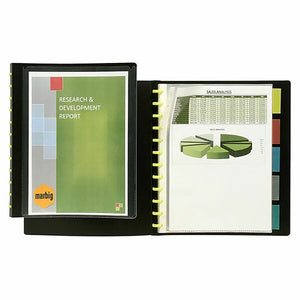 Marbig Kwik Zip Refillable Display Book A4 Insert Cover and 5 Dividers Black