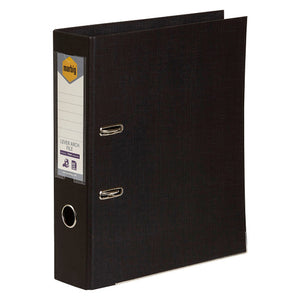 Marbig Lever Arch File PE Linen A4 Black Pack of 10 - image 1