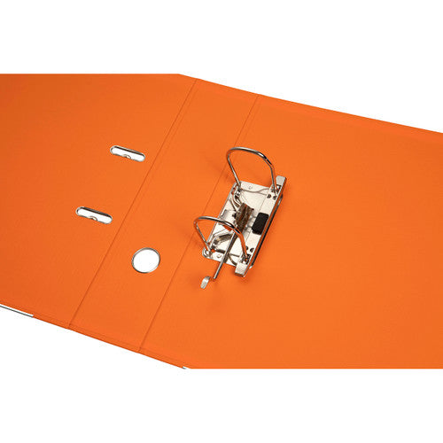 Marbig Lever Arch File PE Linen A4 Orange Pack of 10 - image 3