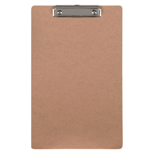 Marbig Masonite Clipboard Small Clip Foolscap Brown - image 1