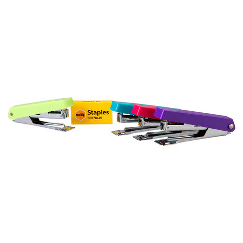 Marbig No 10 Half Strip Stapler Assorted with Staples