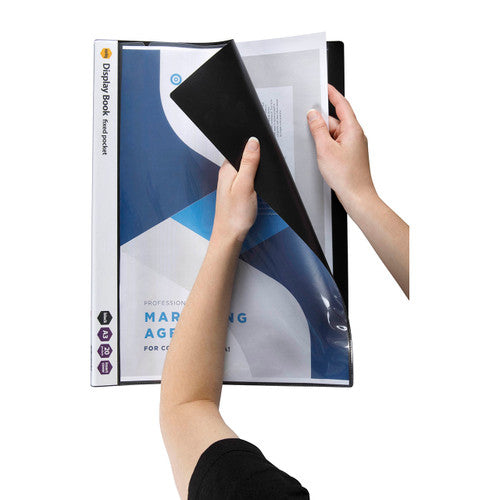Marbig Non Refillable Display Book Insert Cover 20 Pocket A3 Black