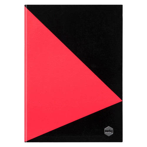 Marbig Notebook A4 with Index 200 Page Red Black