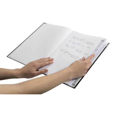 Marbig Notebook A4 with Index 200 Page Red Black