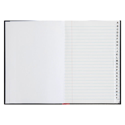 Marbig Notebook A5 with Index 200 Page Red Black