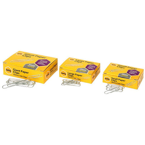 Marbig Paper Clips Small 28mm Chrome Box of 100 - image 2