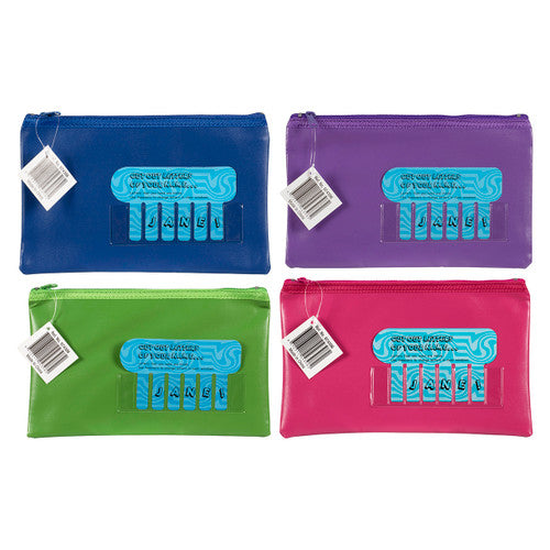 Marbig Pencil Case Name Small 225 x 140mm Summer Colours Assorted Box of 12