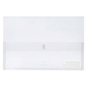 Marbig Polypick Document Wallet Foolscap in clear polypropylene shown from the front on a white background