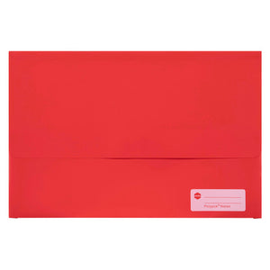 Marbig Polypick Document Wallet in red foolscap size, front view on white background