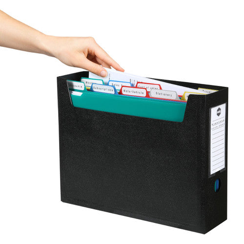 Marbig Portable Organiser File with Tabs A4 Black