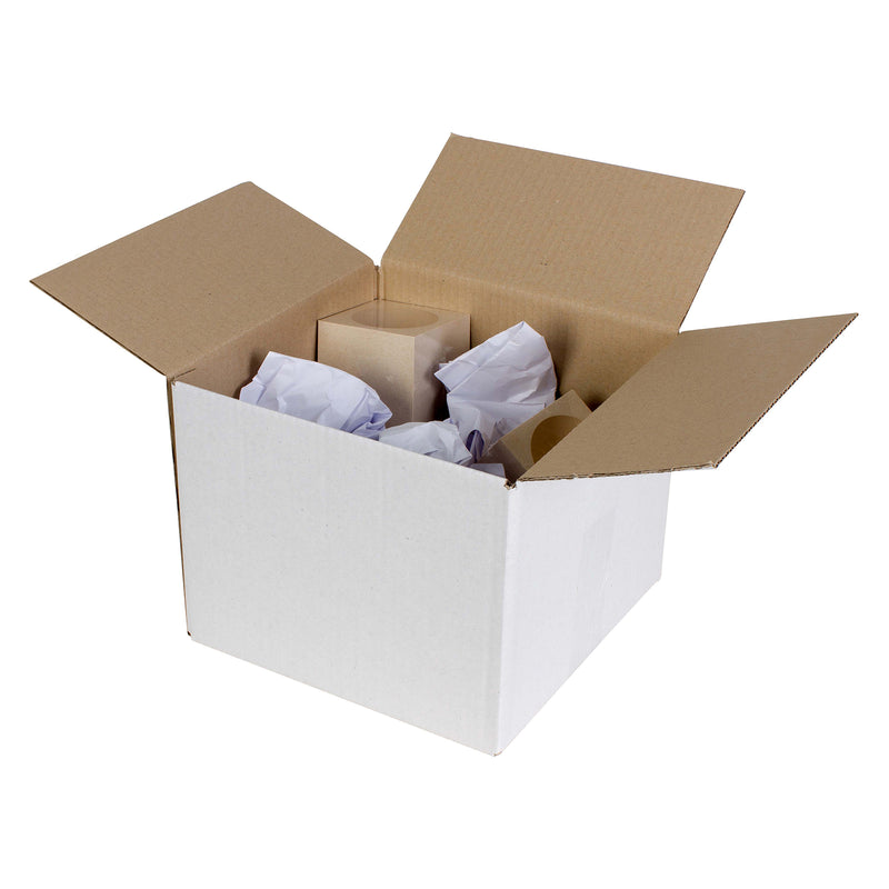 Marbig Pro Shipping Box White 130x130x130mm Carton of 25 - image 1