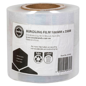 Marbig Professional Bundling Film Blown Clear 100mm x 250m 20mic, image 1