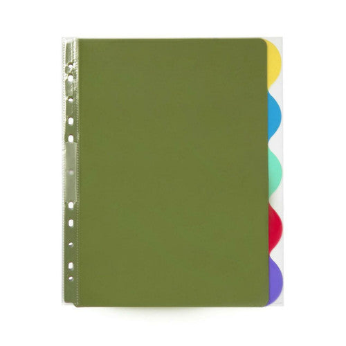 Marbig Professional Indices and Dividers 5 Tab PP A4 Extra Wide Multi Colour