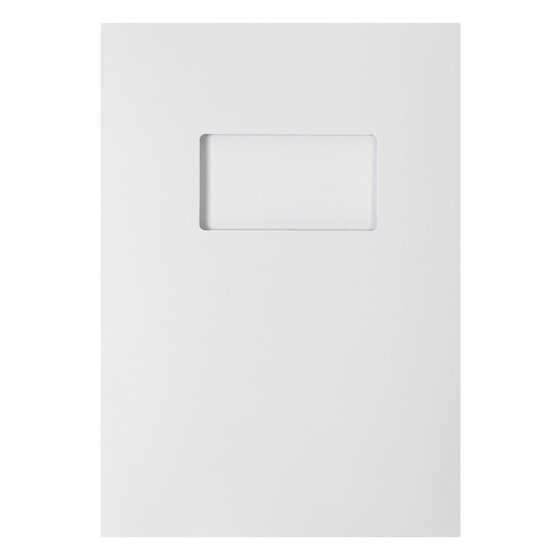Closed Marbig Professional Series white gloss A4 folder with a rectangular window in the upper half of the front cover