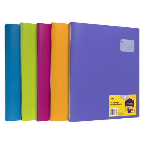 Marbig Professional Refillable Display Book 20 Pocket A4 Assorted Pack of 12