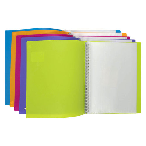 Marbig Professional Refillable Display Book 20 Pocket A4 Assorted Pack of 12