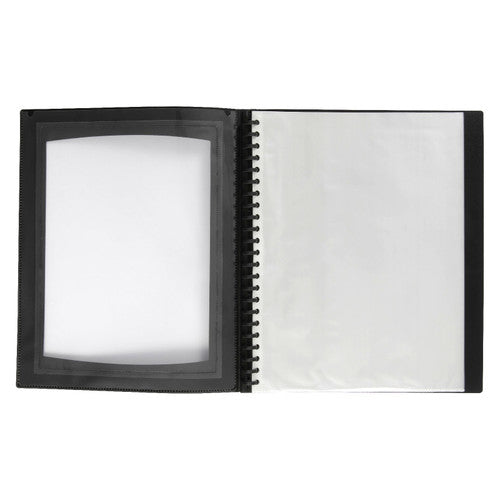 Marbig Professional Refillable Display Book 20 Pocket with Frame Black