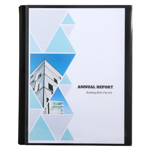 Marbig Professional Refillable Display Book 20 Pocket with Wallet Black