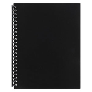 Marbig Refillable Display Book 20 Pocket A4 in black, front cover view