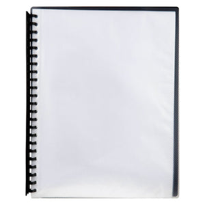 Marbig Refillable Display Book 20 Pocket A4 Clear Black