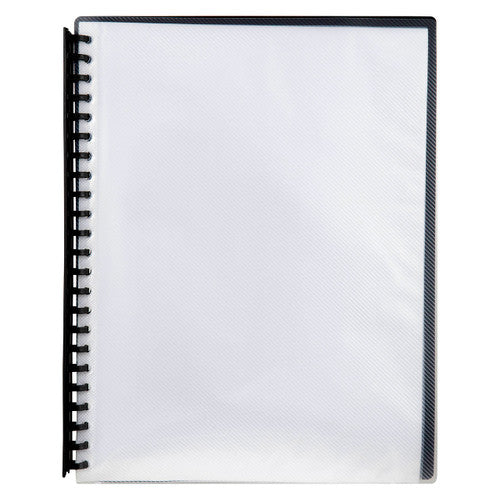 Marbig Refillable Display Book 20 Pocket A4 Clear Black